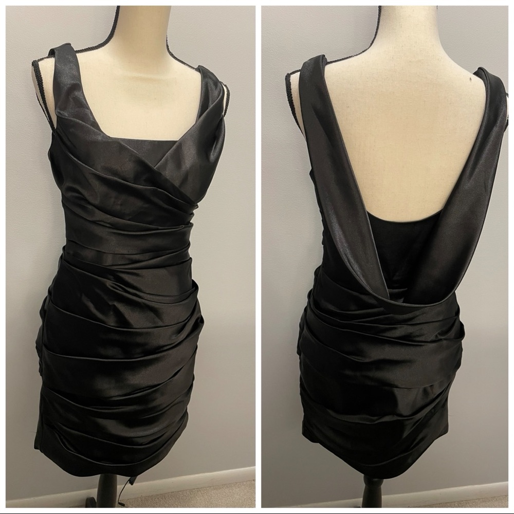 White House Black Market Black Satin Dress